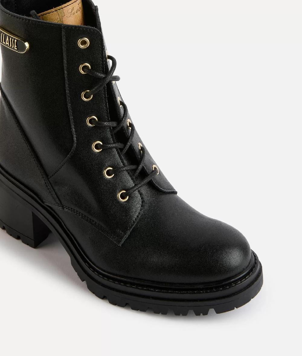 Alviero martini 1a classe Anfibi in pelle liscia con placchetta 1ᴬ Classe Neri Black Friday