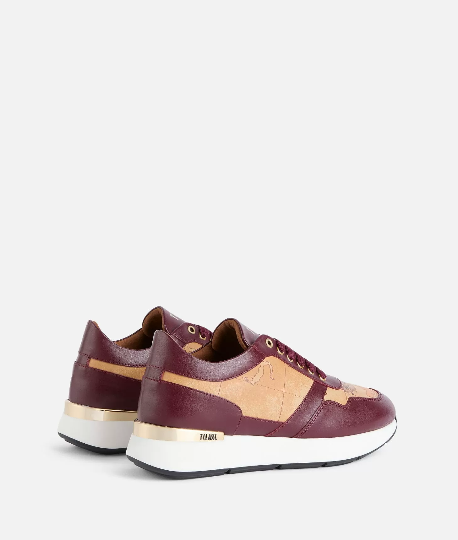 Alviero martini 1a classe Running in pelle liscia con dettagli Geo Classic Burgundy Vendita calda