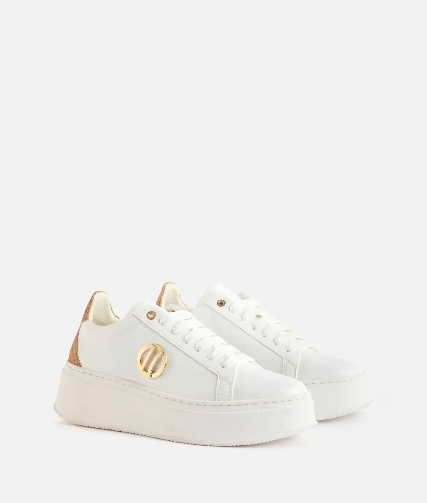 Alviero martini 1a classe Sneakers zeppate in eco nappa con dettaglio 1C Bianche Nuovi prodotti