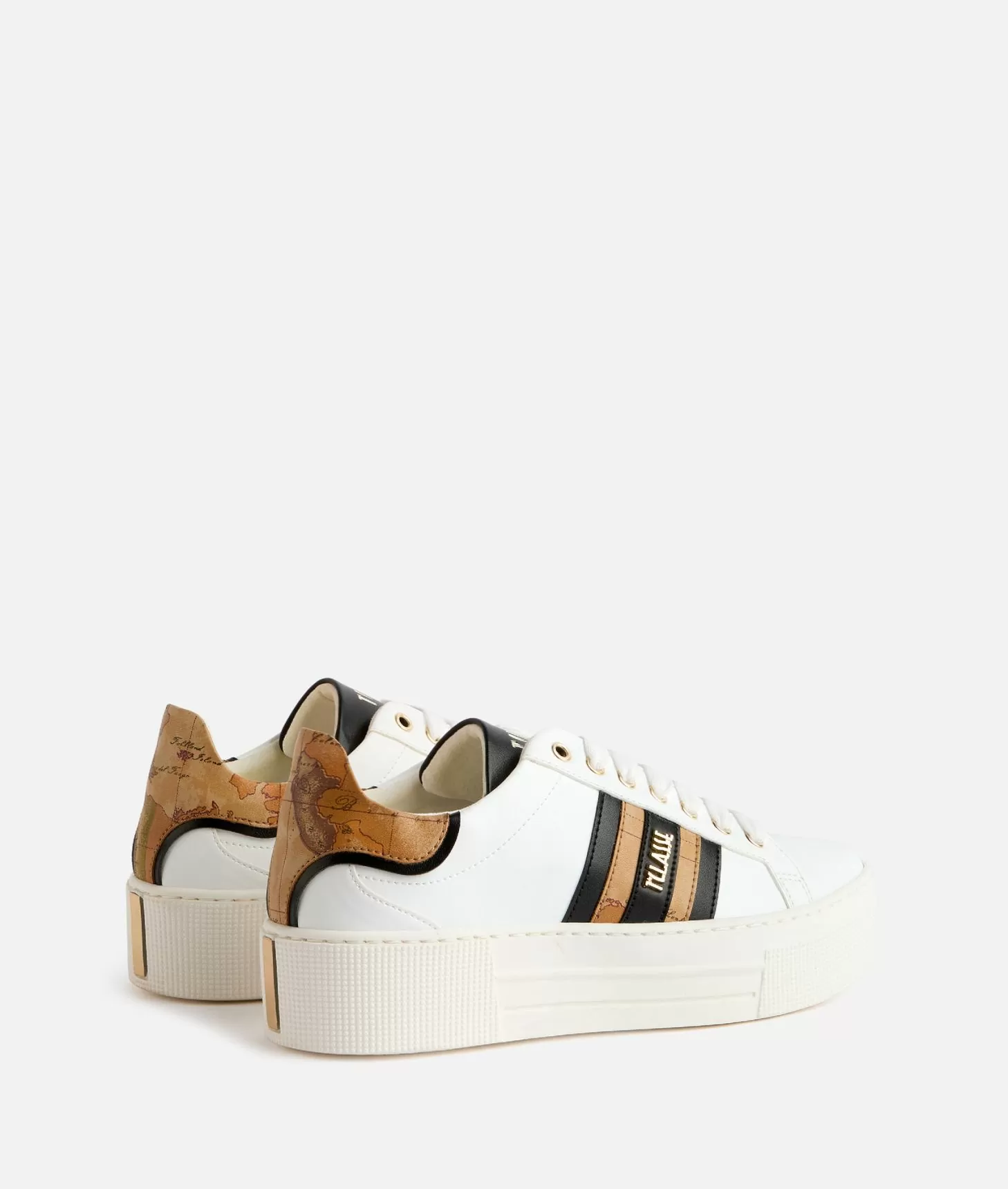 Alviero martini 1a classe Sneakers in eco nappa con bande laterali Bianche Offerte stagionali