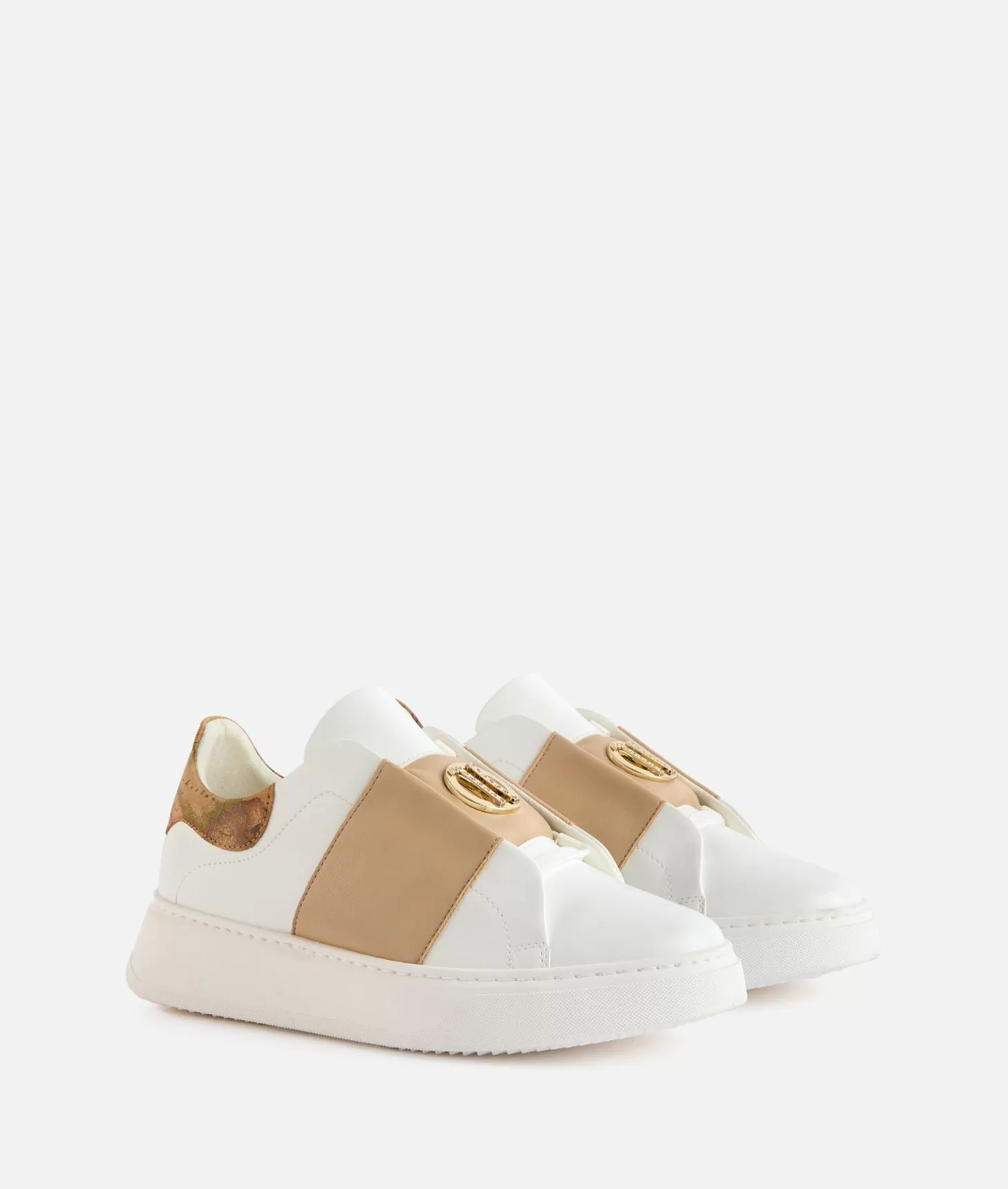 Alviero martini 1a classe Sneakers in eco nappa con logo 1C strass Bianche Sconti VIP