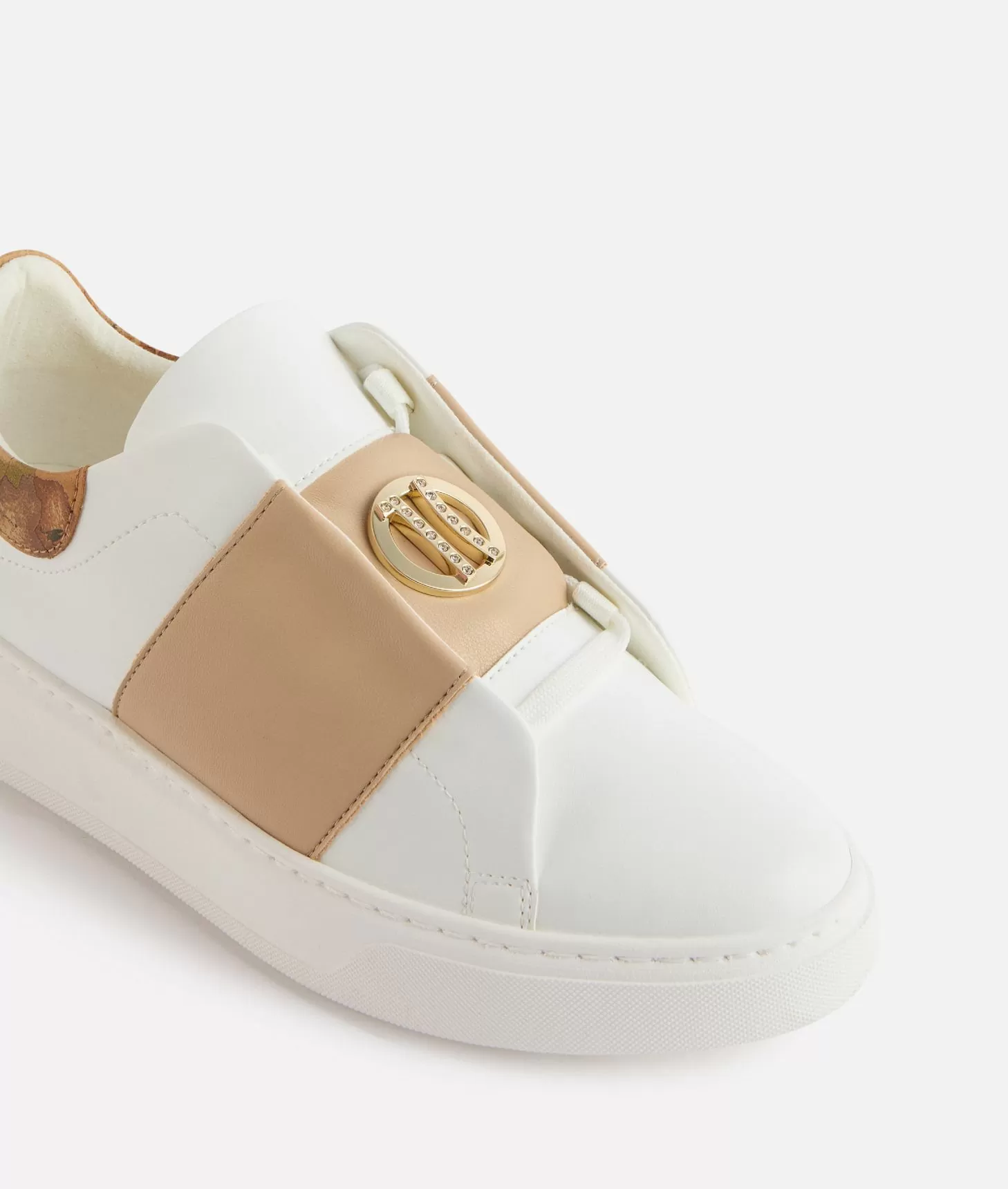 Alviero martini 1a classe Sneakers in eco nappa con logo 1C strass Bianche Sconti VIP