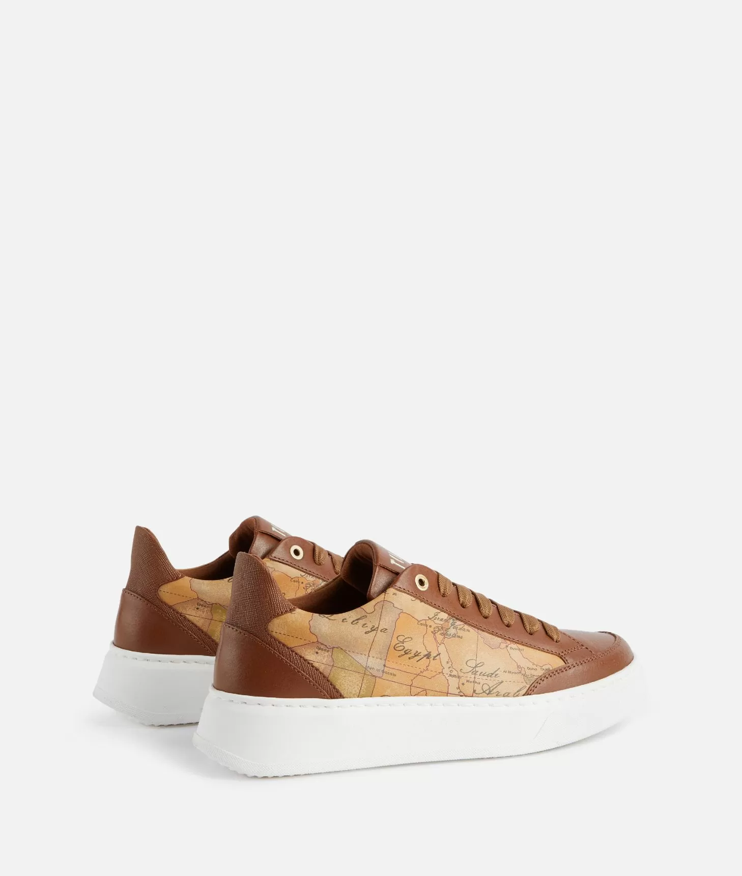 Alviero martini 1a classe Sneakers in pelle liscia con inserti Geo Classic e Saffiano Castagna Offerta settimanale