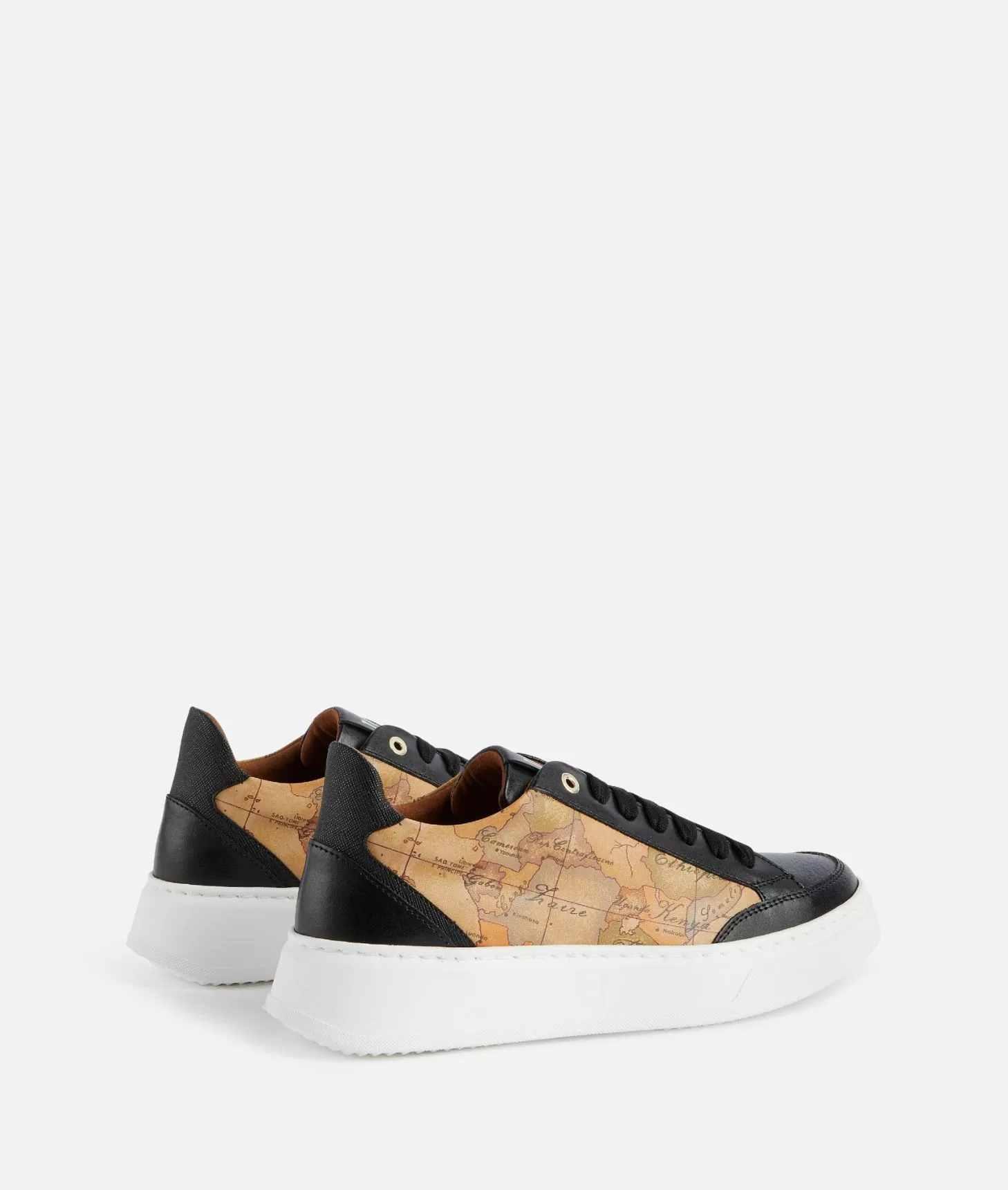 Alviero martini 1a classe Sneakers in pelle liscia con inserti Geo Classic e Saffiano Nere Ritorno libero