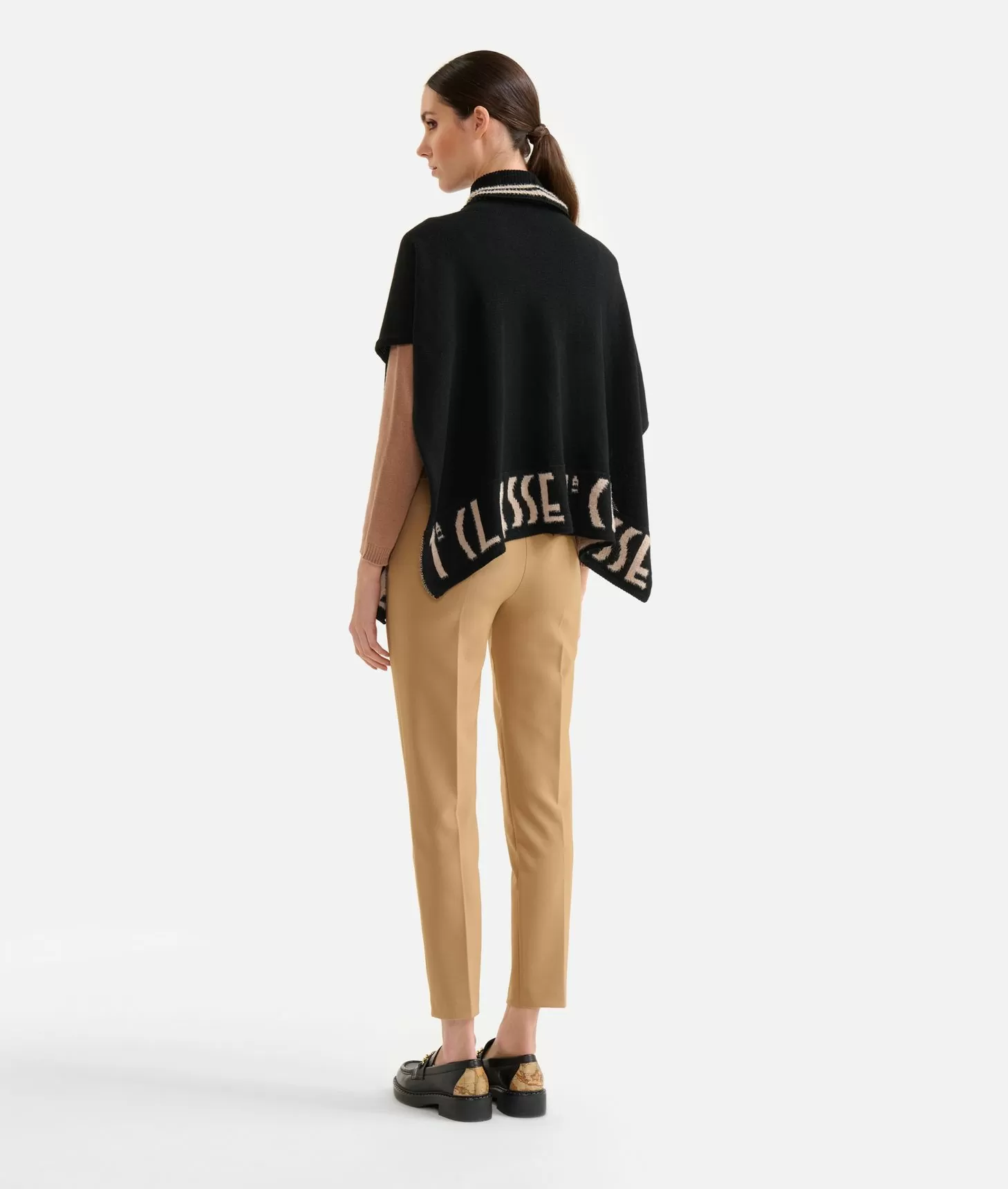 Alviero martini 1a classe Poncho a collo alto con logo Nero Online