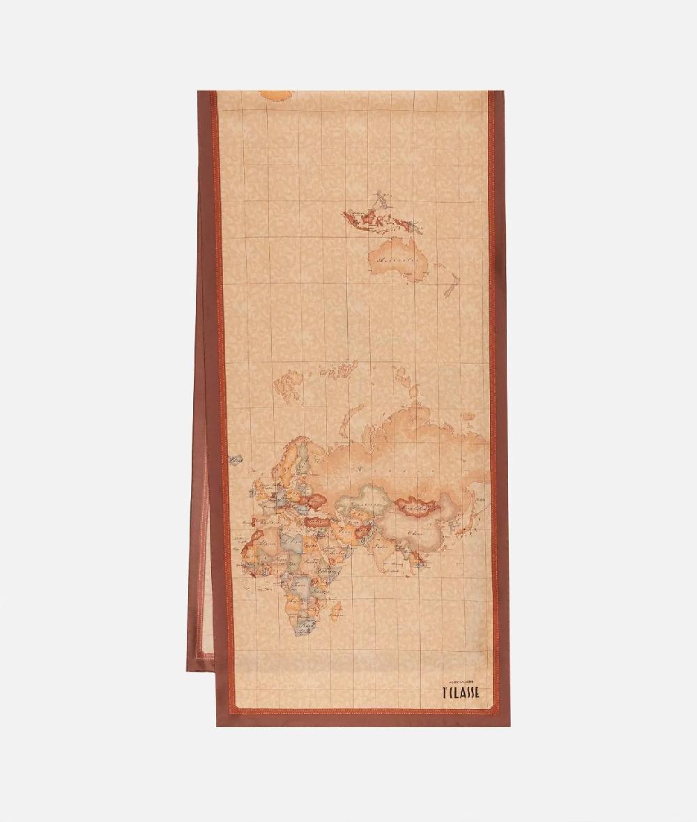 Alviero martini 1a classe Sciarpa Geo Classic 45x180 Castagna Negozio online di fabbrica