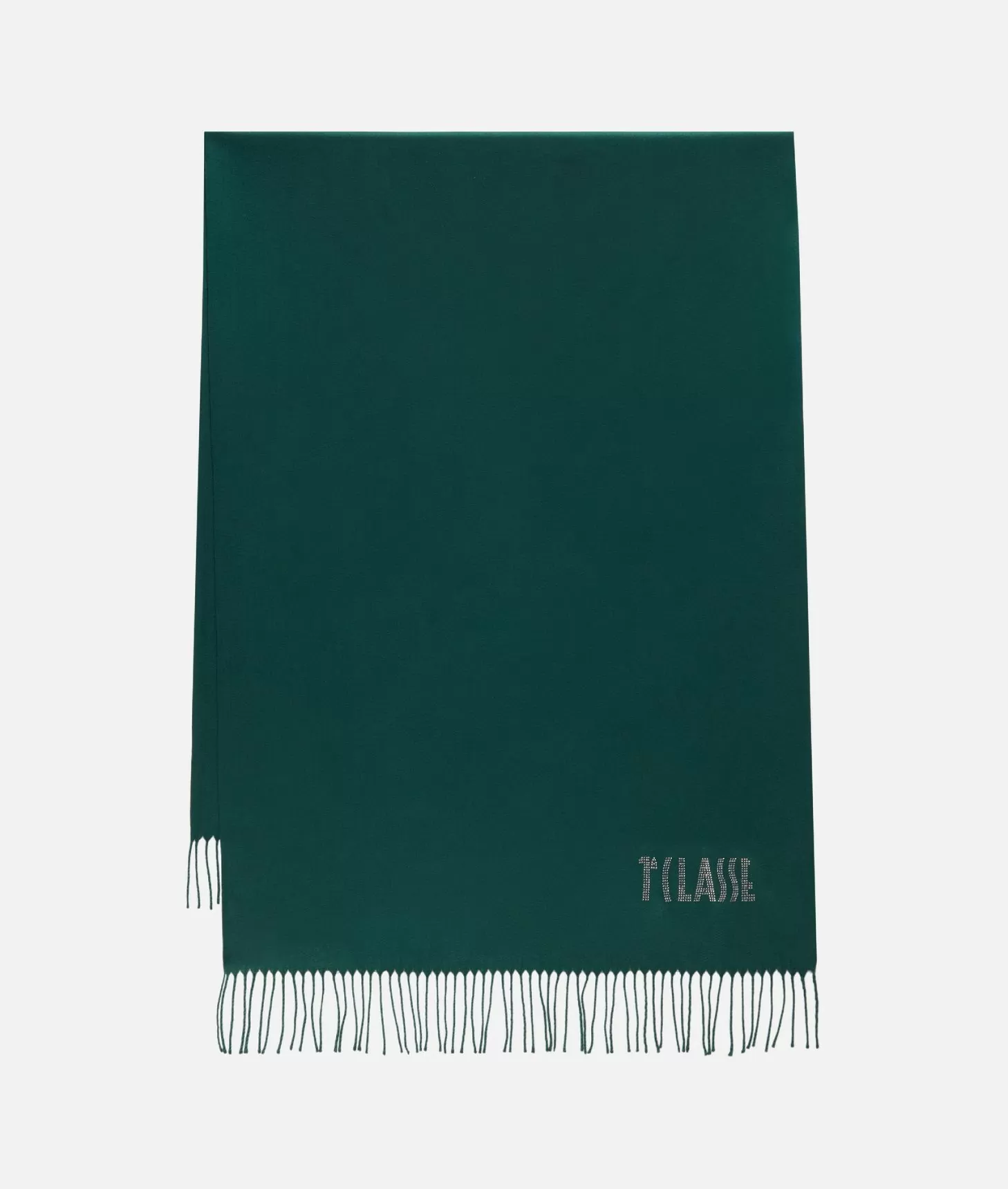 Alviero martini 1a classe Stola con logo in strass 72x175 Verde Bottiglia Offerta per la Festa della Mamma