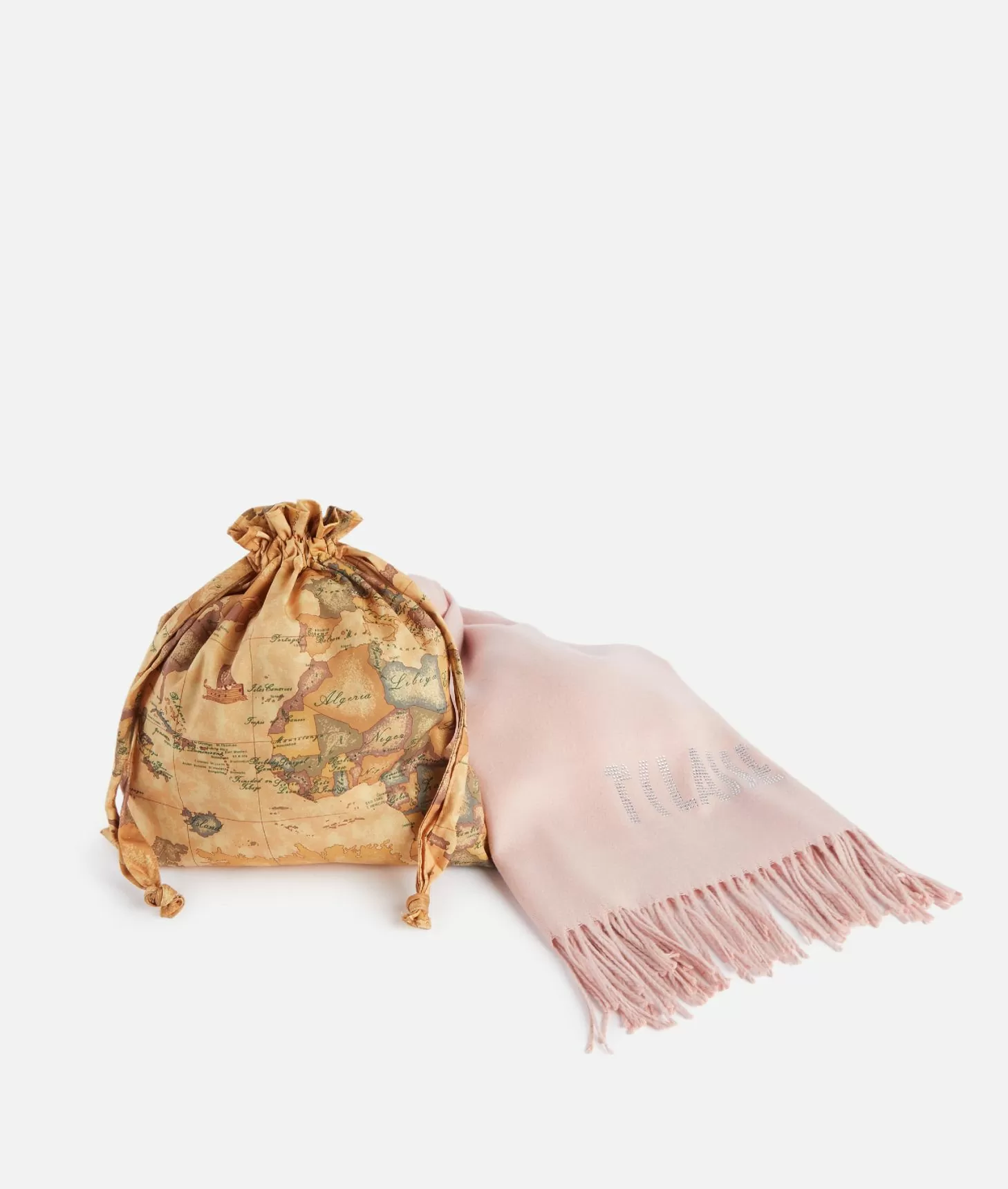 Alviero martini 1a classe Stola con logo in strass 72x175 Rosa Cipria Offerta San Valentino