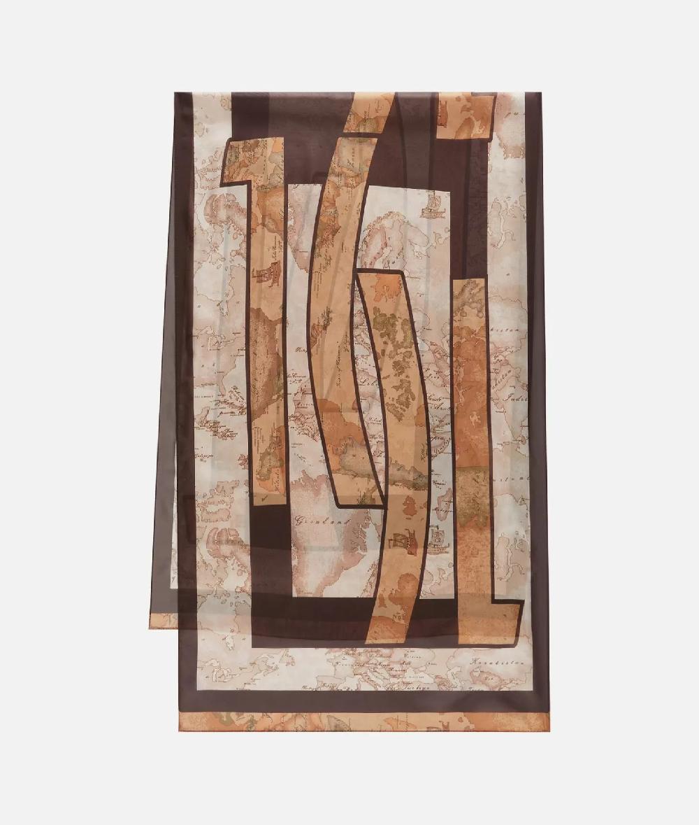 Alviero martini 1a classe Sciarpa con gioiello 1C Mirror 48x150 Taupe Chiaro Rilascio limitato