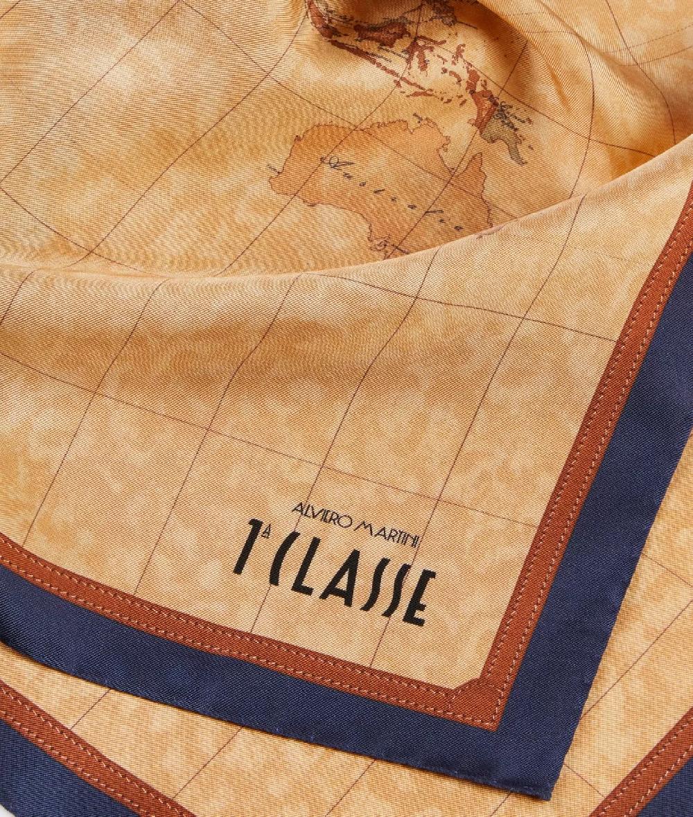 Alviero martini 1a classe Foulard Geo Classic 70x70 Blu Navy Officina