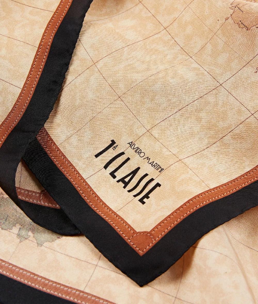 Alviero martini 1a classe Foulard Geo Classic 70x70 Nero Esporta salva