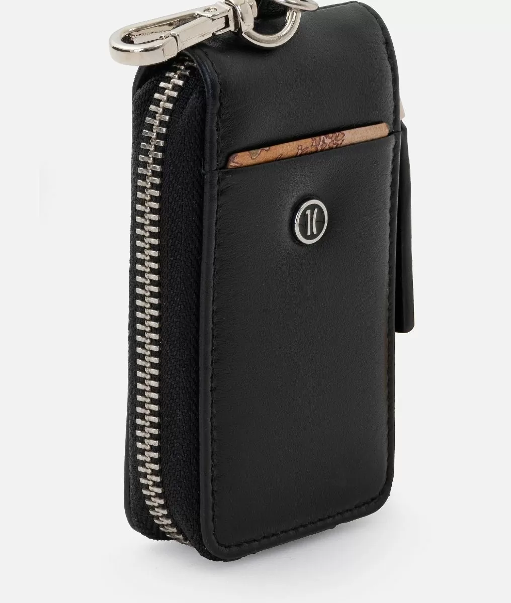 Alviero martini 1a classe Portachiavi ad astuccio in pelle Nero Vendite stagionali