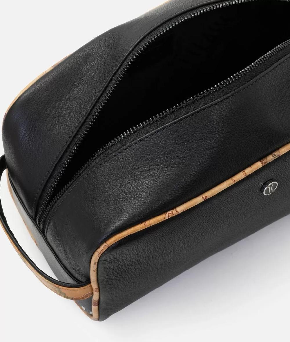 Alviero martini 1a classe Pouche in pelle con dettagli in stampa Geo Classic Nero Offerta temporanea